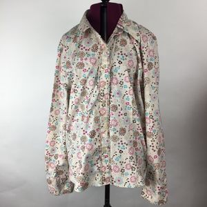 Duck Head Floral Women's Shirt Retro Style Size L